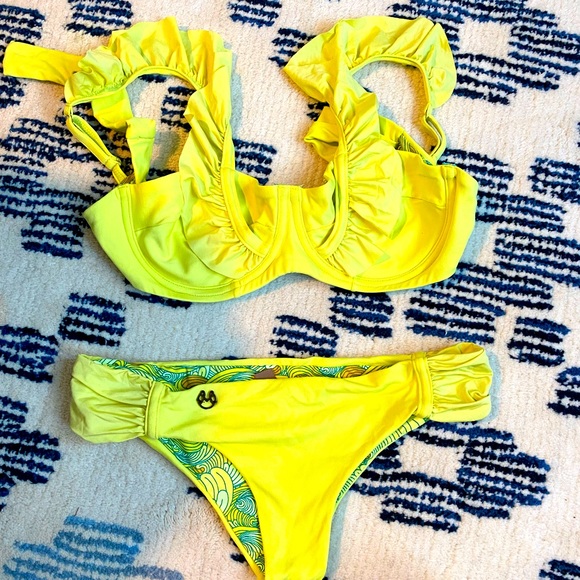 Maaji Swim Maaji Swimwear Yellow Ruffle Bikini Poshmark